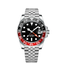 Corgeut 6001G Black PVD Silver Nails Matte Leather Automatic Watch