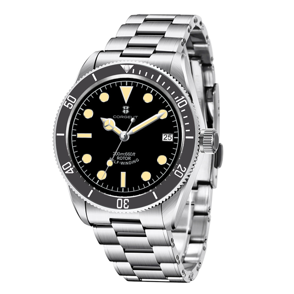 Corgeut 6003 Steel Steel Bracelet Automatic Watch