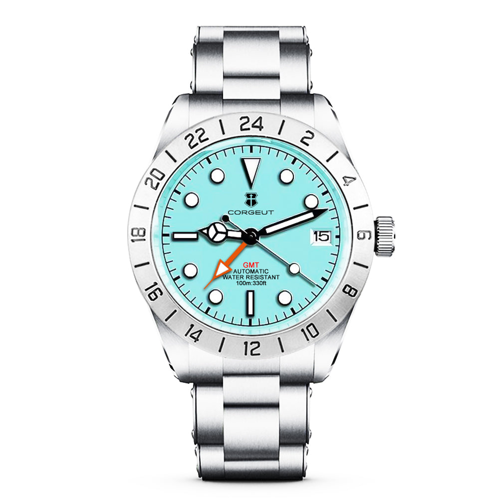Corgeut 6005 Steel Steel Bracelet Automatic Watch