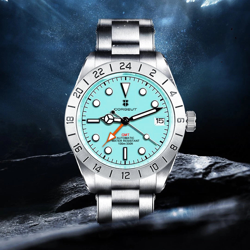 Corgeut 6005 Steel Steel Bracelet Automatic Watch