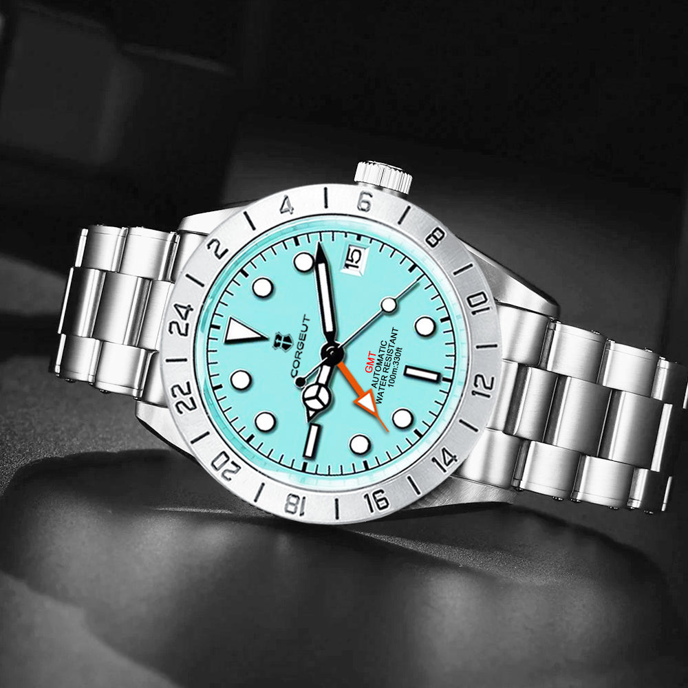 Corgeut 6005 Steel Steel Bracelet Automatic Watch