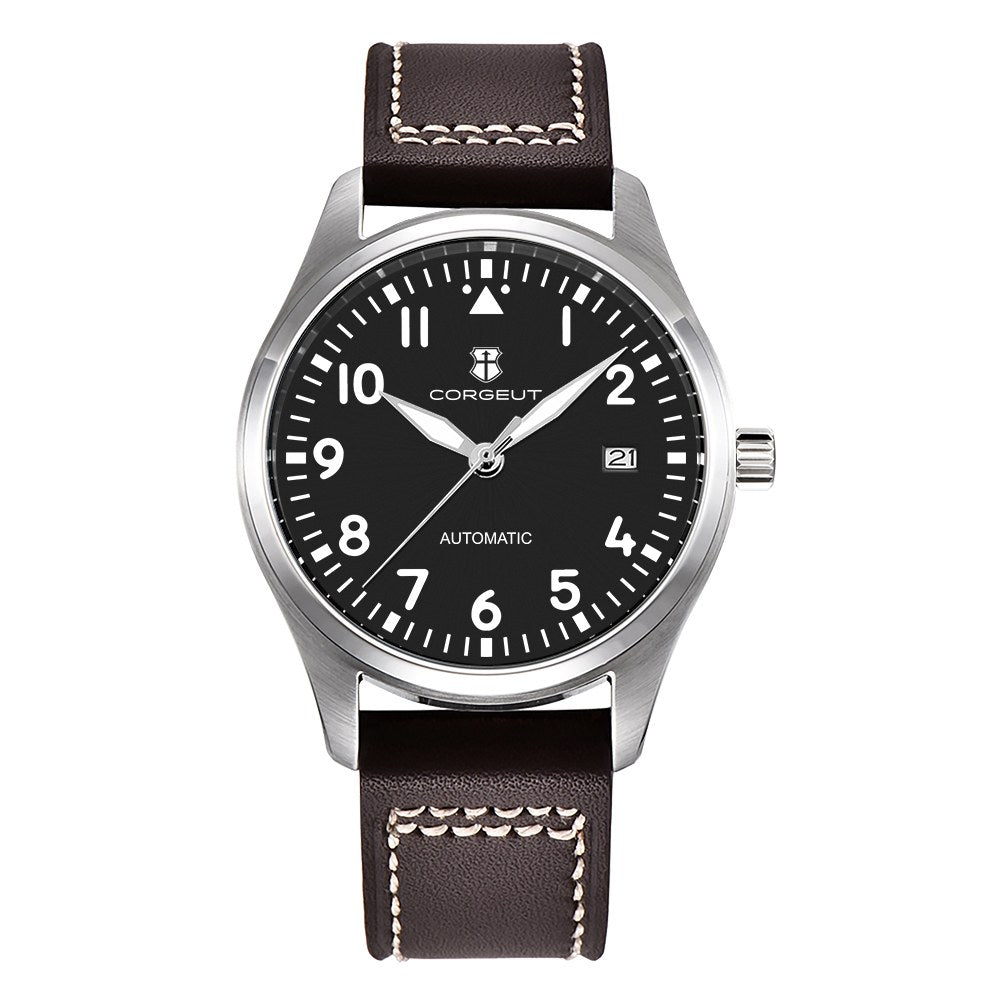 Corgeut 6015 Pilot Automatic Watch - front view