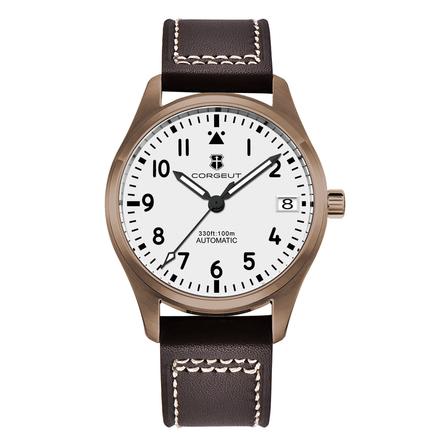 Corgeut 6026 Bronze Leather Automatic Watch