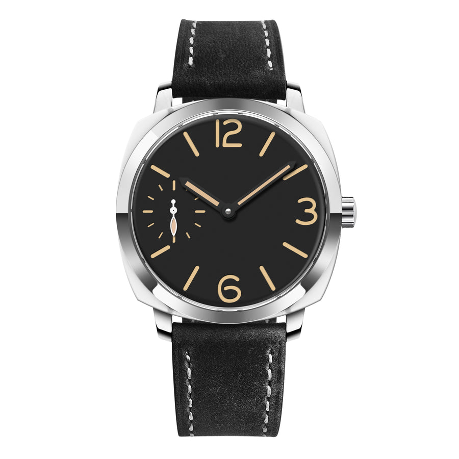 Corgeut 6029 Steel Leather Hand-Wound Watch