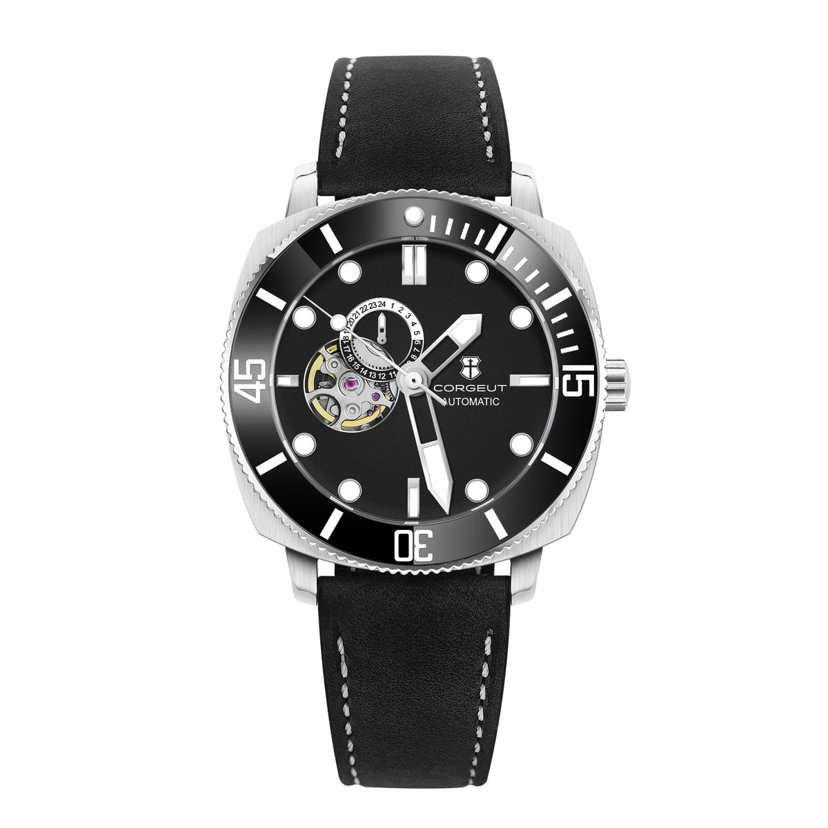 Corgeut 6030 Open-Heart Diver Automatic Watch - front view