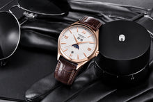 Corgeut 6651 Steel Leather Hand-Wound Watch