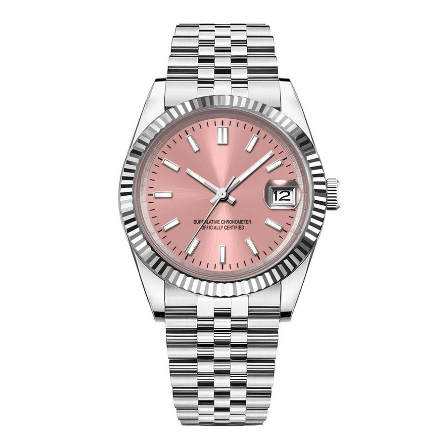 Corgeut 6002G Steel Fluted Bezel Silver Nails Jubilee Automatic Watch