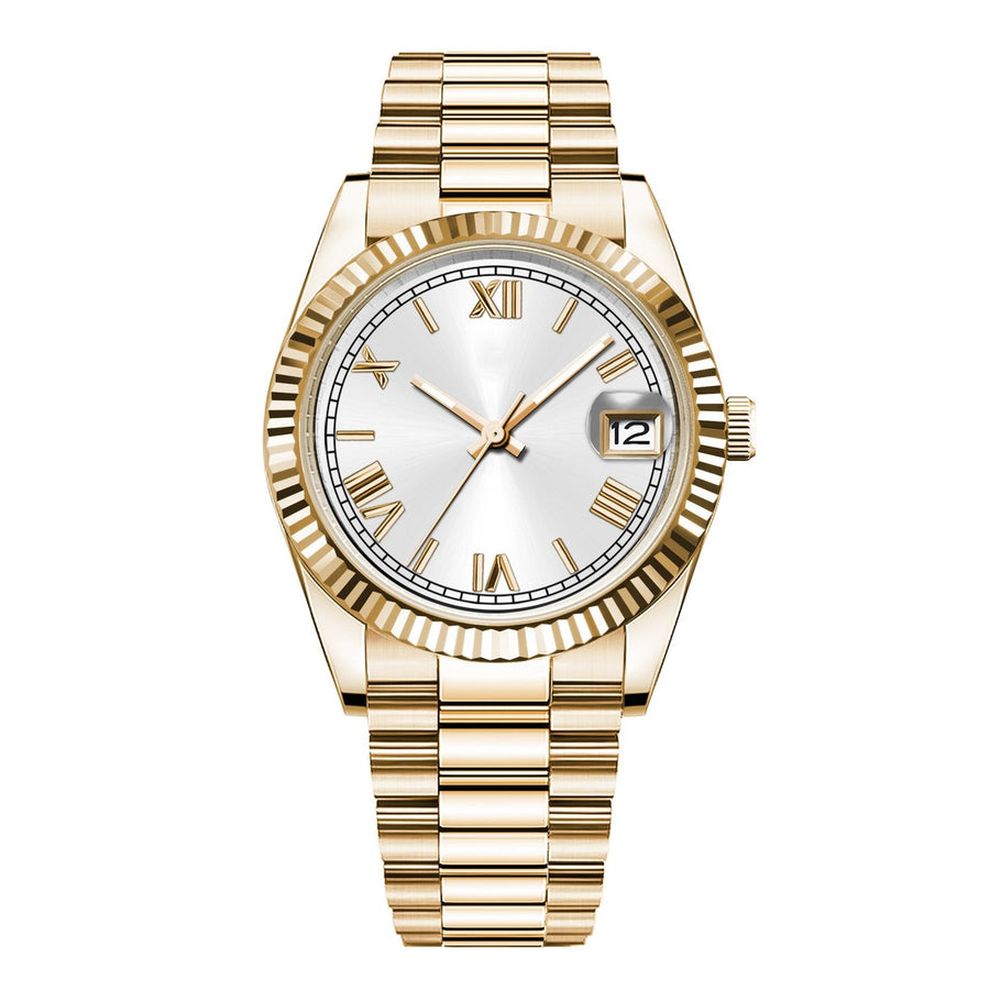 Corgeut 6002G Gold Fluted Bezel President Automatic Watch