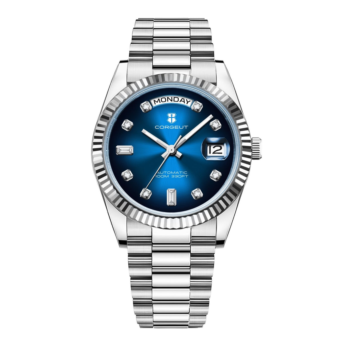 Corgeut 6002G Steel Leather Automatic Watch
