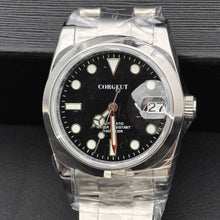 Corgeut 6002L Steel Slanted Bezel Matte Leather Automatic