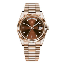 Corgeut 6002L Rose Gold Leather Automatic Watch