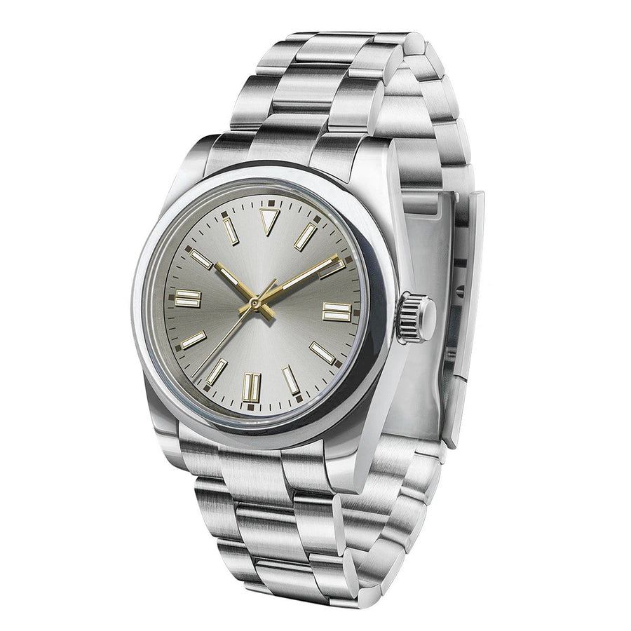 Corgeut 6002L Steel Round Bezel Matte Leather Automatic Watch