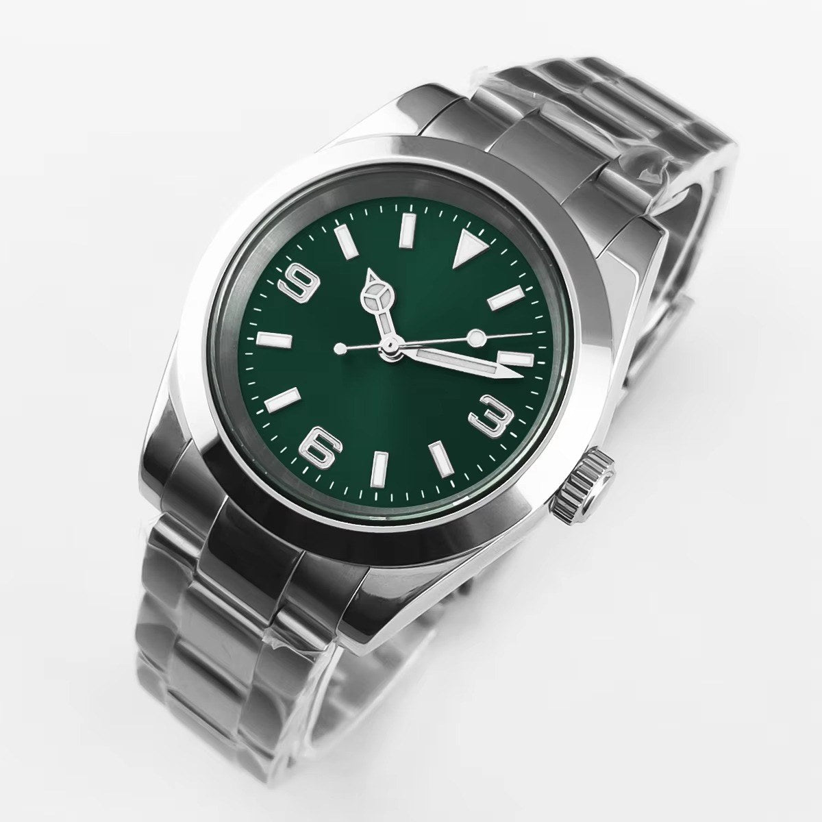 Corgeut 6002L Steel Slanted Bezel Matte Leather Automatic