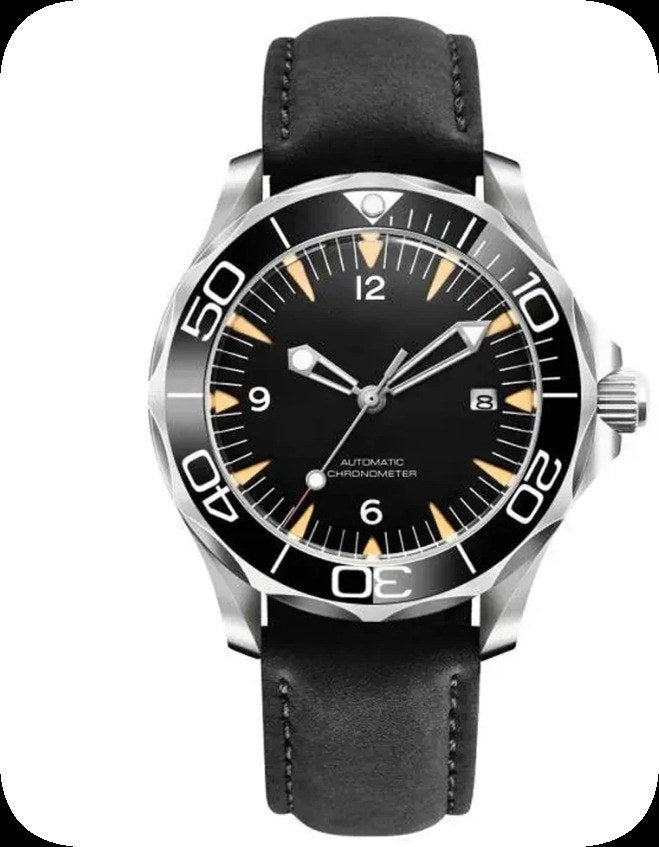 Corgeut 6008 Steel Leather Automatic Watch