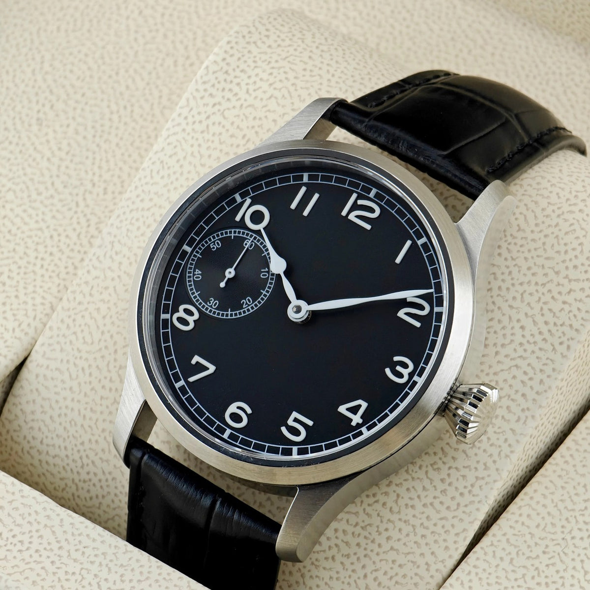 Corgeut 6022 Steel Leather Hand-Wound Watch