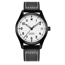 Corgeut 6026 Black PVD Leather Automatic Watch