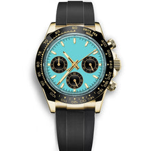 Corgeut 9002 Gold Black Bezel Rubber Quartz Watch