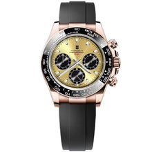 Corgeut 9002 Rose Gold Black Bezel Rubber Quartz Watch